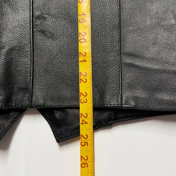 Himalaya Motorbike Wear Black Genuine Leather Vest Size 42 Side Lace Snap Close - Picture 11 of 12